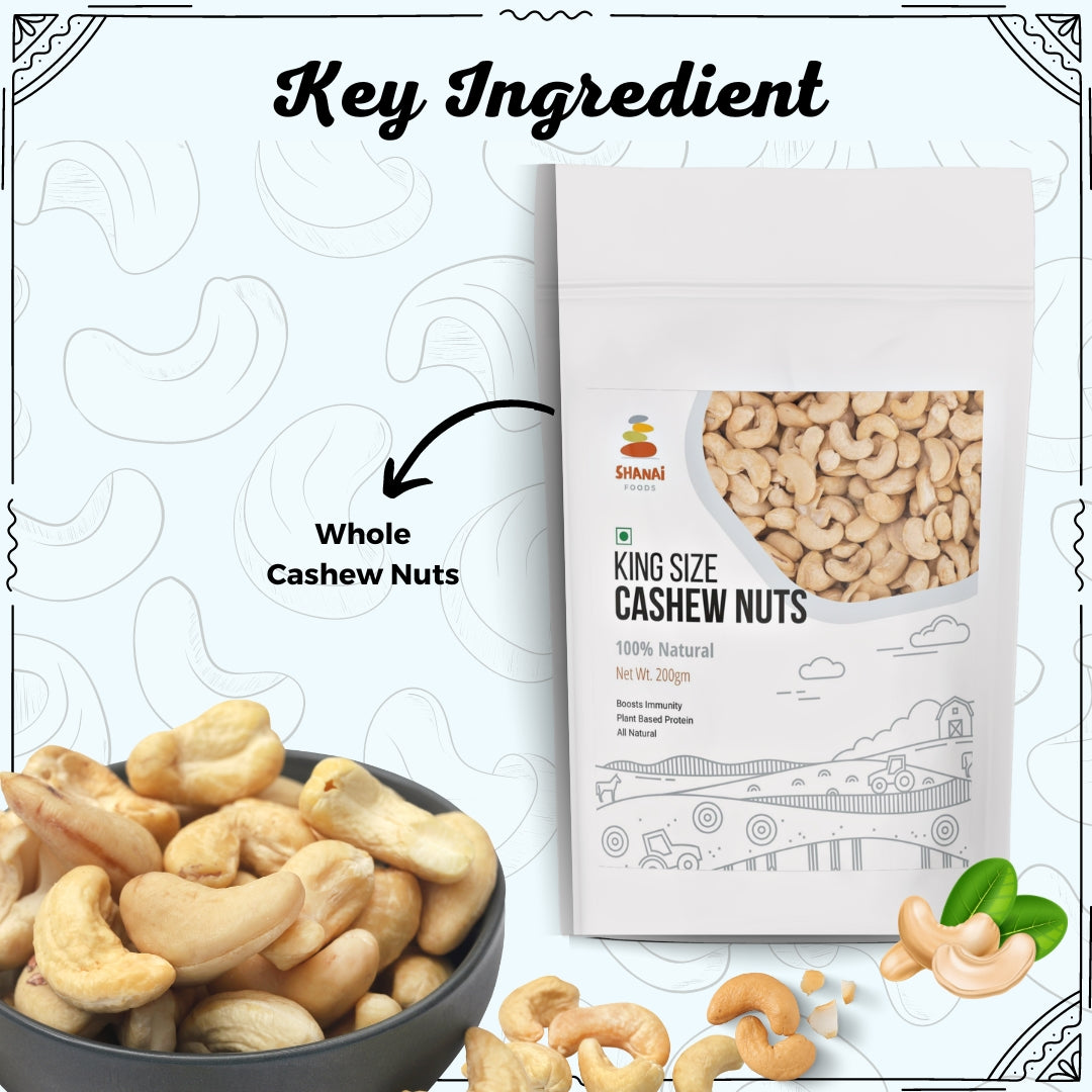 Premium Whole Mangalore Cashew Nuts (Kaju) King Size W240 (Pack of 2)