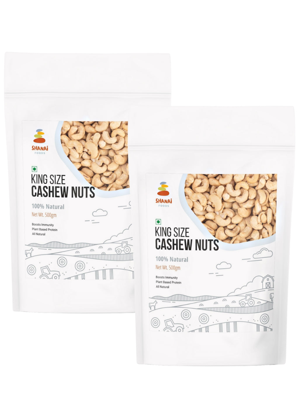 Premium Whole Mangalore Cashew Nuts (Kaju) King Size W240 (Pack of 2)